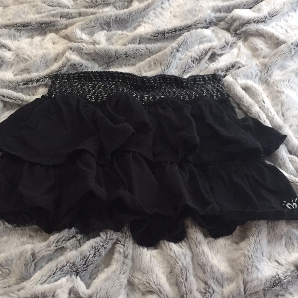 Black mini skirt.